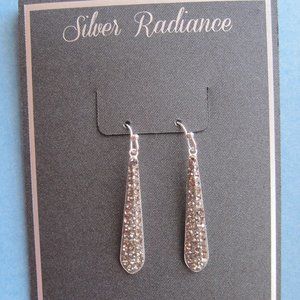 Silver Radiance Genuine Crystal Teardrop Earrings